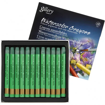 Gallery Aquarell, Kadmiumgrün (345), L: 9,3 cm, 12 Stk./1 Pkg.