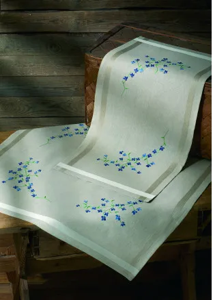 Permin Stickset Bedruckte Decke m/gewebtem Rand 80x80cm