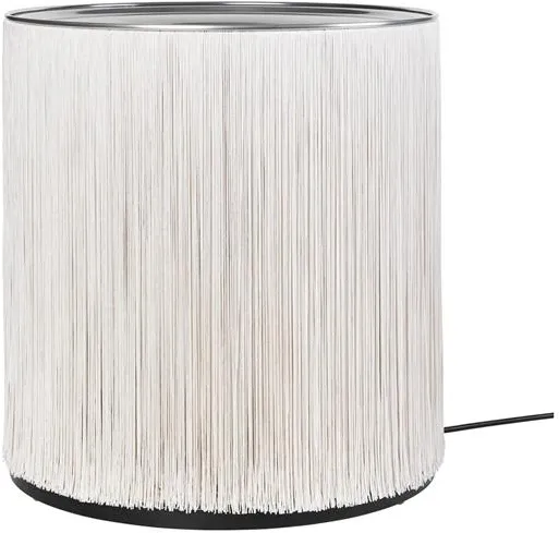 Gubi Model 597 Stehlampe Poliertes Aluminium/Cremefarbene Fransen
