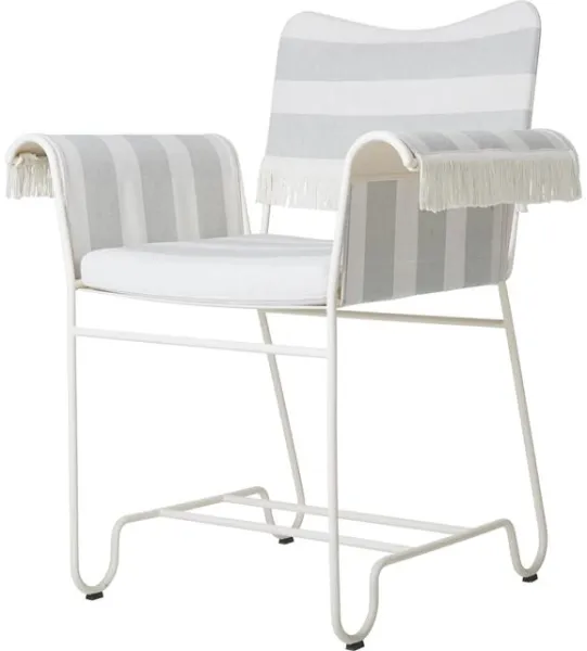 Gubi Tropique Esszimmerstuhl mit Fransen Weiß/Leslie Stripe 20