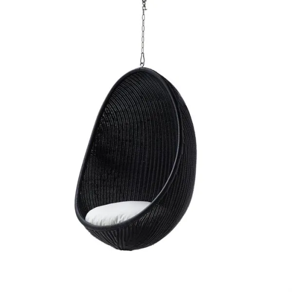 Sika Design Hängesessel - Schwarz - Inkl. B451 Beige Kissen