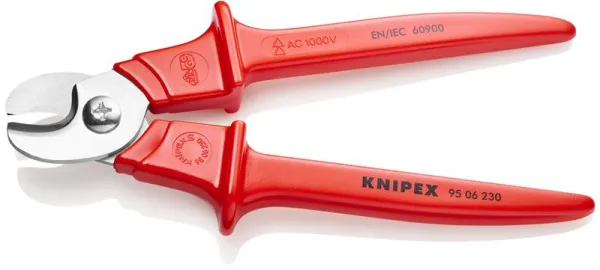 Knipex Kabelschere, Kunststoffgriff, isoliert, Kunststoff, VDE-geprüft 230 mm