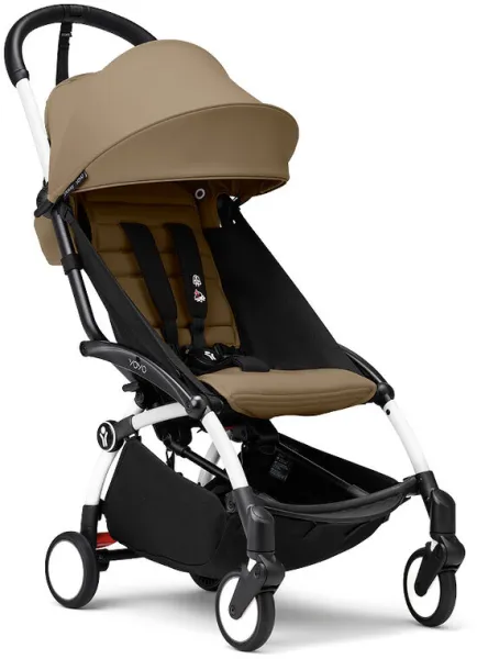 YOYO³ Kinderwagen - Toffee auf weißem Gestell