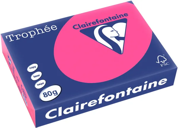 Q-connect Trophee Kopierpapier A4 80g fluoreszierend rosa 500 Blatt