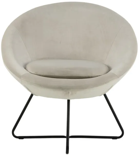 ACT NORDIC Center Loungesessel - sandfarbenes Polyester und schwarzes Metall