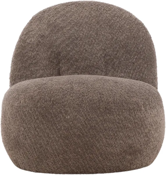 VENTURE DESIGN Omaha Loungesessel - brauner Bouclé-Polyester