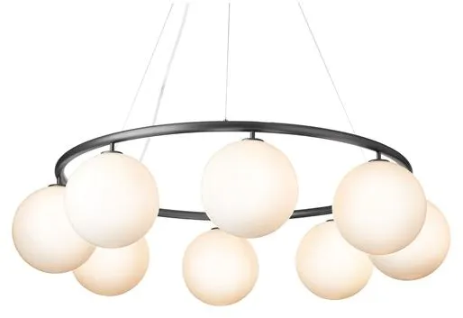 Nuura Miira 8 Circular Kronleuchter Rock Grey/Opal White