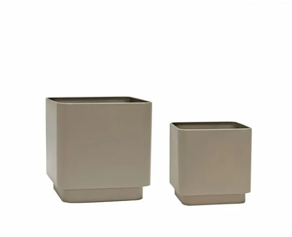 Hübsch Cube Blumentopf-Set 2 Stk. Braun