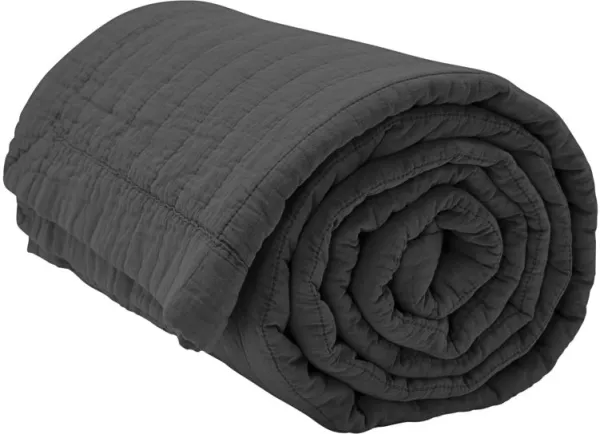 Magnhild, Gepolsterte Tagesdecke, Coal, 160x280 cm