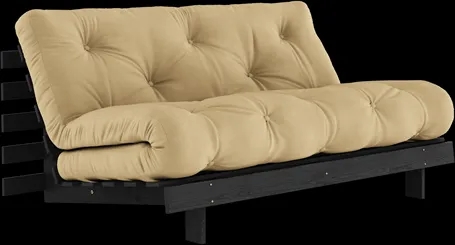 Karup Design Roots Schlafsofa mit Roots Matratze 160x200 Wheat Beige/Schwarz lackiert