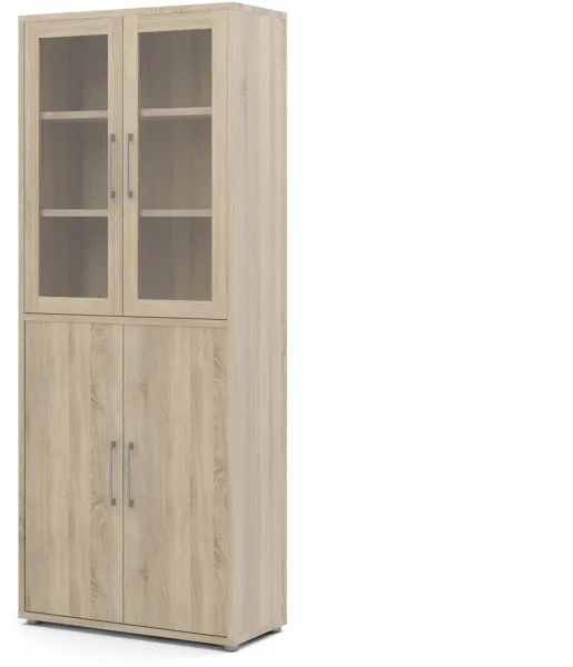 TVILUM Prima Vitrine - Eichenstruktur Holz m. 2 Glastüren