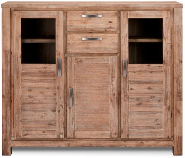 Atlantic Vitrine - Holz, mit 3 Türen und 2 Schubladen